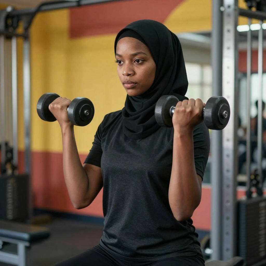 Femmes musulmanes faisant du sport dans un espace féminin